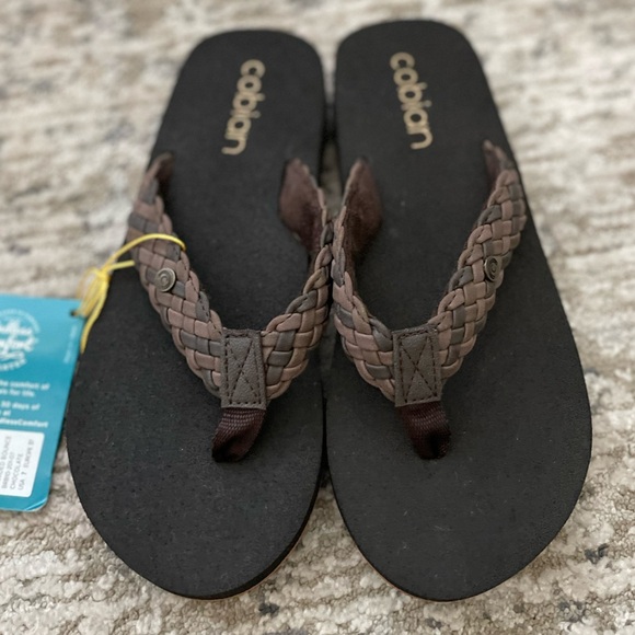 New COBIAN Braided Bounce Chocolate Flip Flops Size 7 Brown  (BRB10-201) - Picture 6 of 6